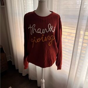 Thanksgiving Sweater in Red and Yellow